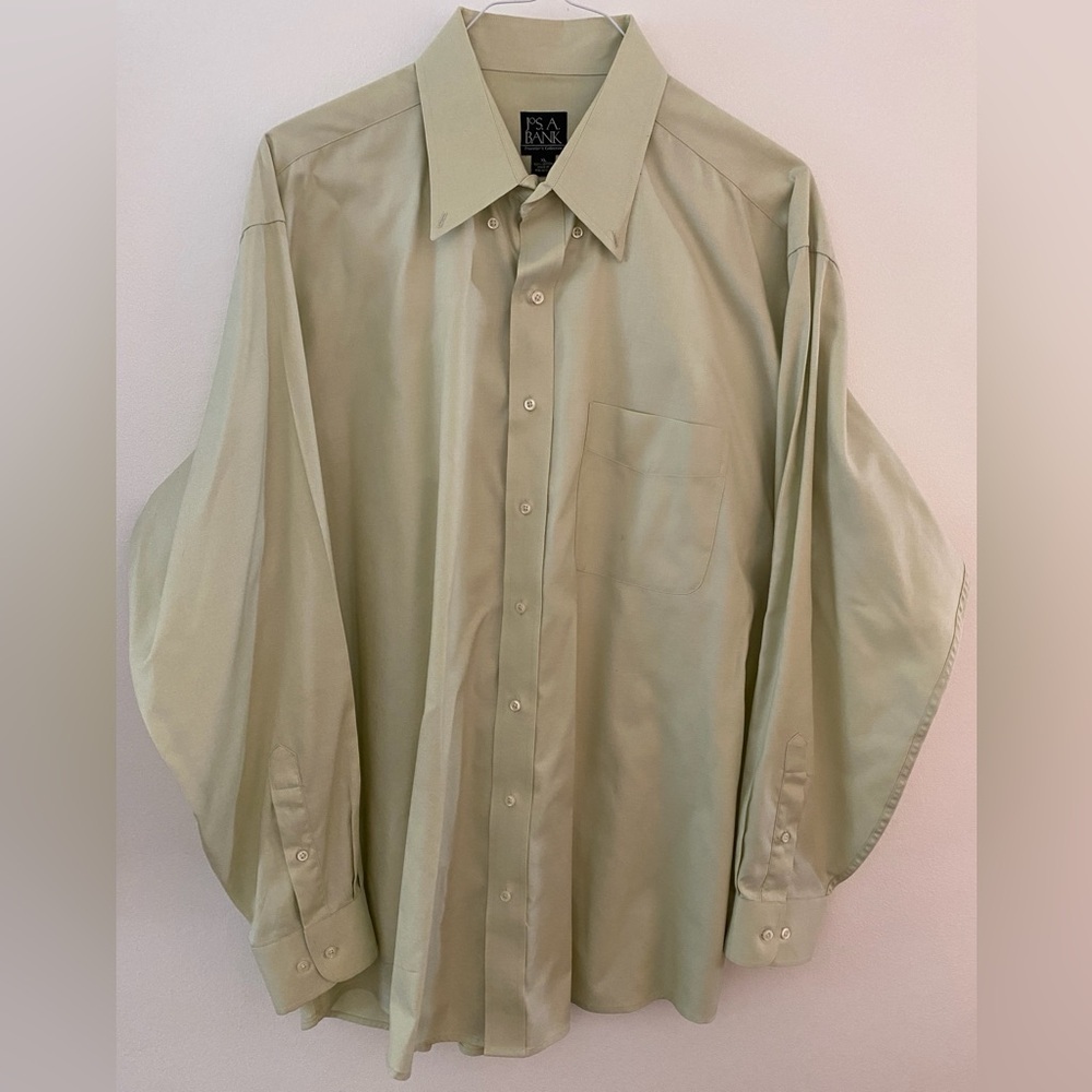 Jos. A. Bank Light Sage Green Button Down Long Sleeve Dress Shirt Men’s Size XL